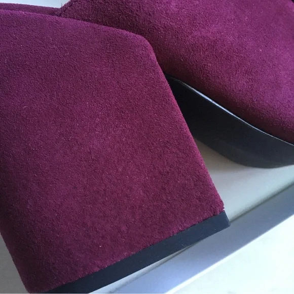 Burgundy Suede Clogs - Picture 4 of 10